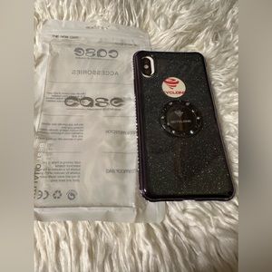 New Black Sparkly Ring Holder iPhone X Holder Phone 📱 Case
